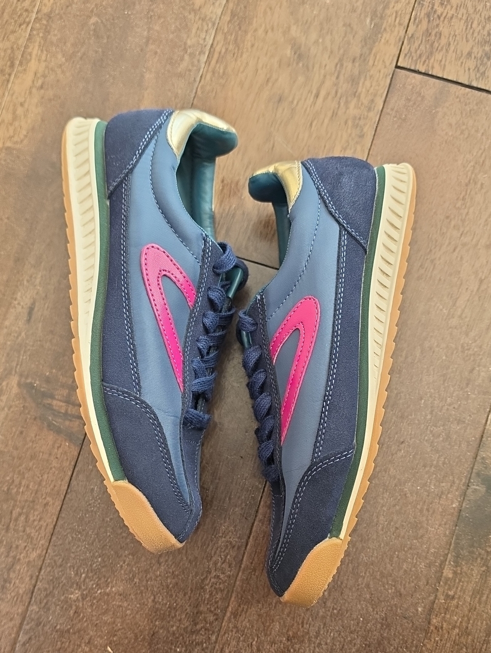 Tretorn Rawlins Navy Leather Sneakers Size 7.5 (read description)